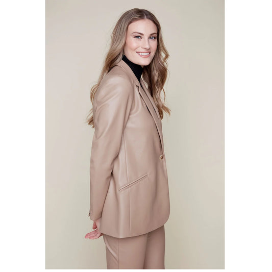 R. 3871L Vegan Leather Blazer