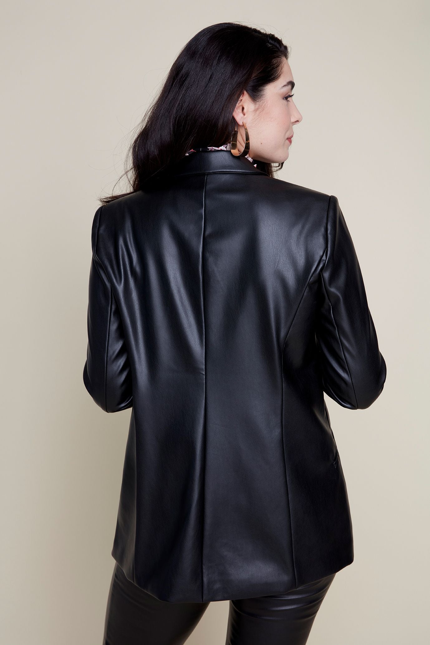 R. 3871L Vegan Leather Blazer