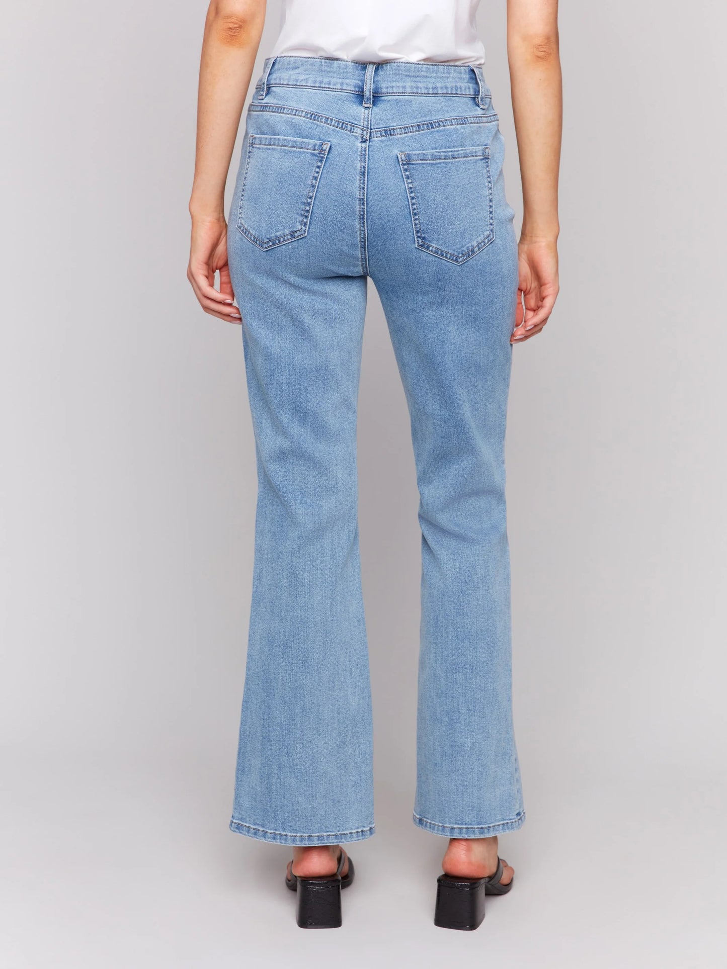 C.B C5653 Floral Embroidered Bootcut Jeans