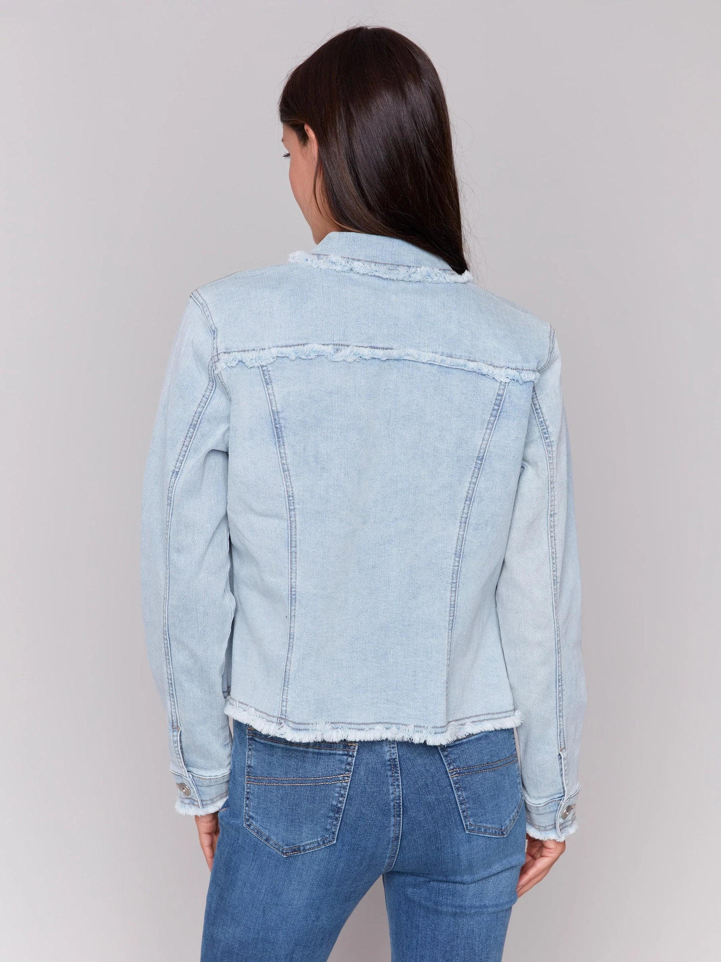 C.B C6233X Twill Jean Jacket With Frayed Edges