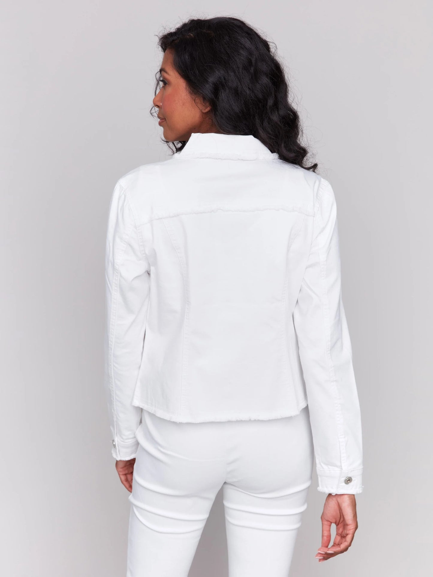 C.B C6233X Twill Jean Jacket With Frayed Edges