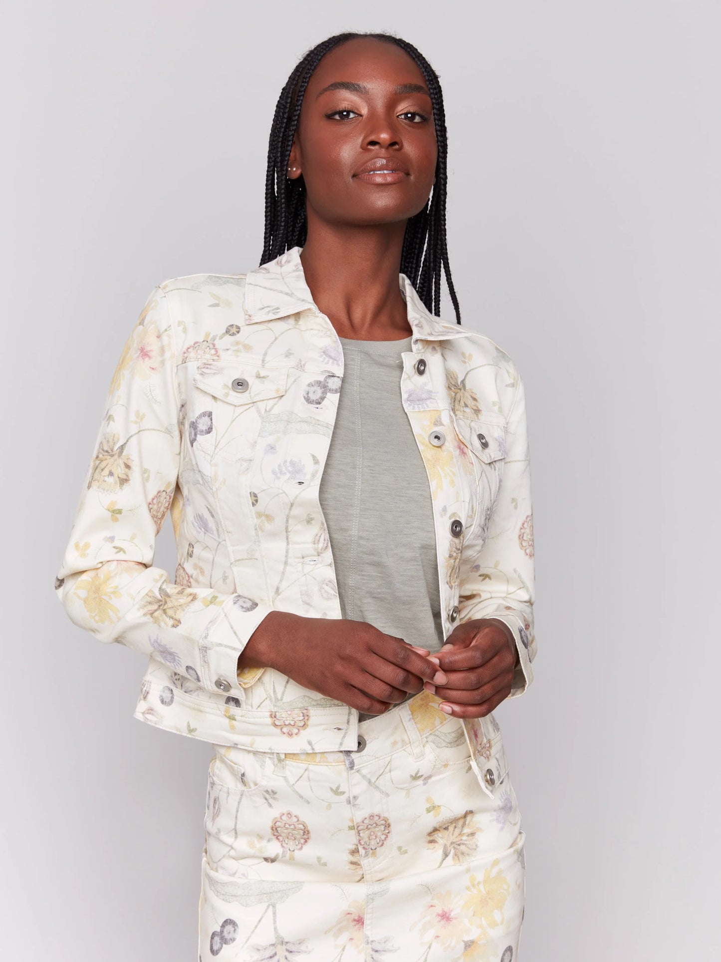 C.B C6302T Printed Stretch Twill Jacket