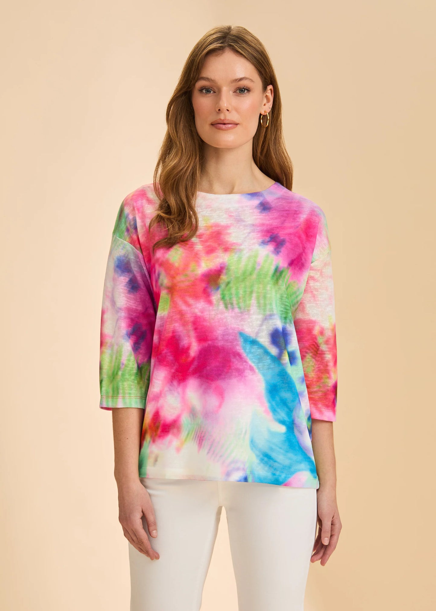 FDJ 3741451 Drop Shoulder 3/4 Sleeve Top