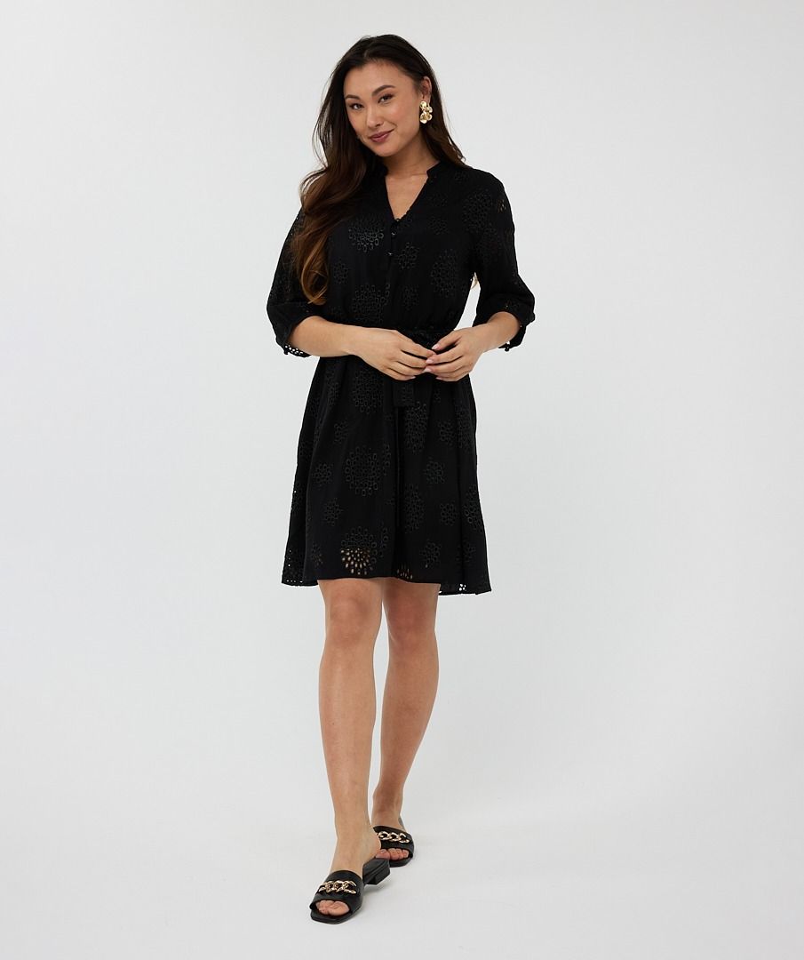 Esq 09217 All-Over Eyeleye Dress