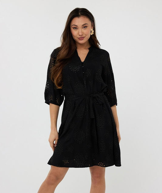 Esq 09217 All-Over Eyeleye Dress