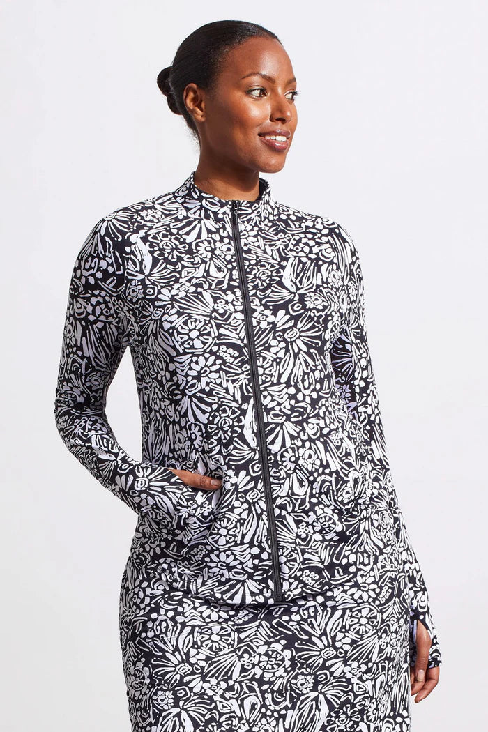 Tri 1817O Full Zip Mock Neck Top UPF 50+