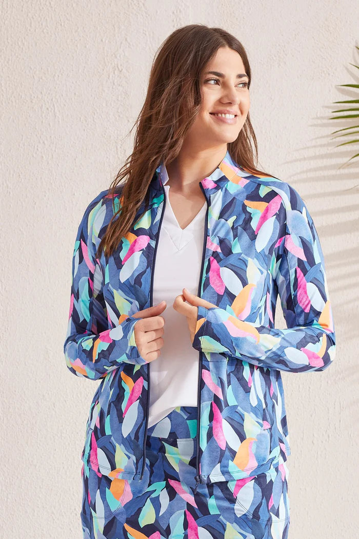 Tri 1817O Full Zip Mock Neck Top UPF 50+