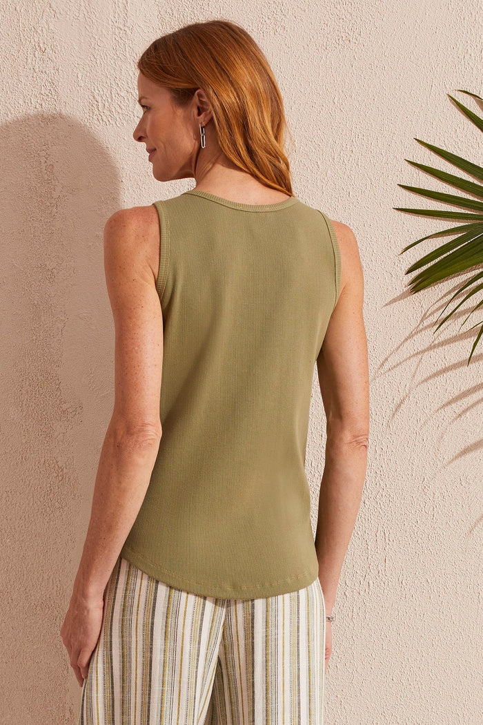 Tri 5361O Cotton Henley Tank