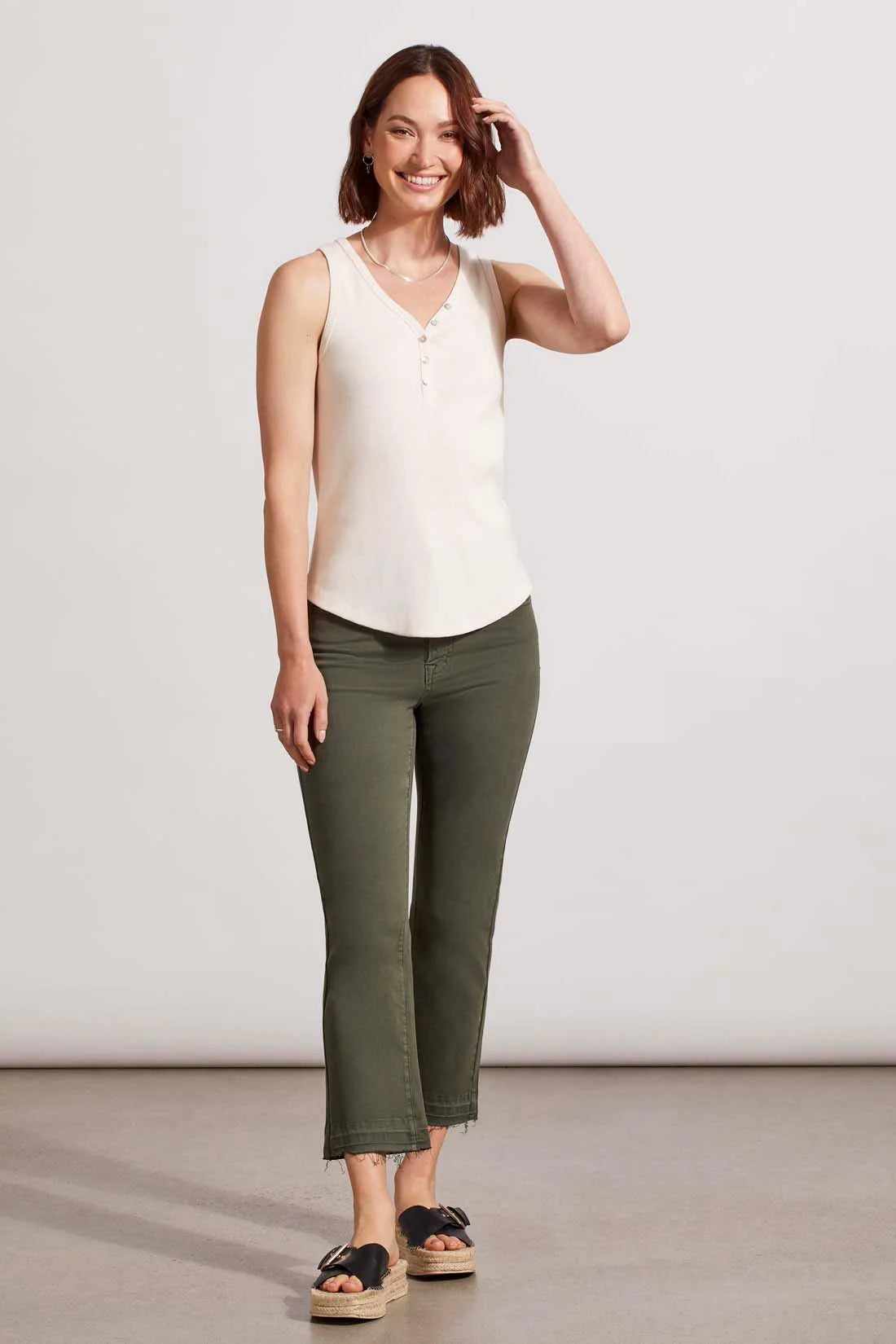 Tri 5361O Cotton Henley Tank