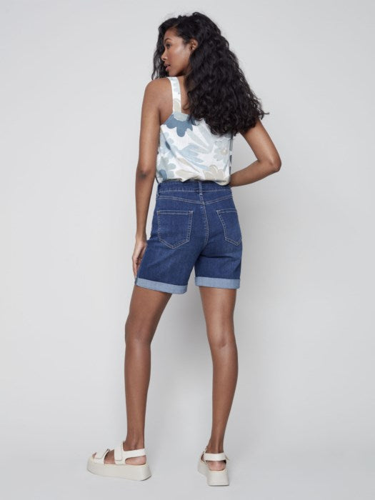 C.B 8029RR Cuffed Hem Denim Short
