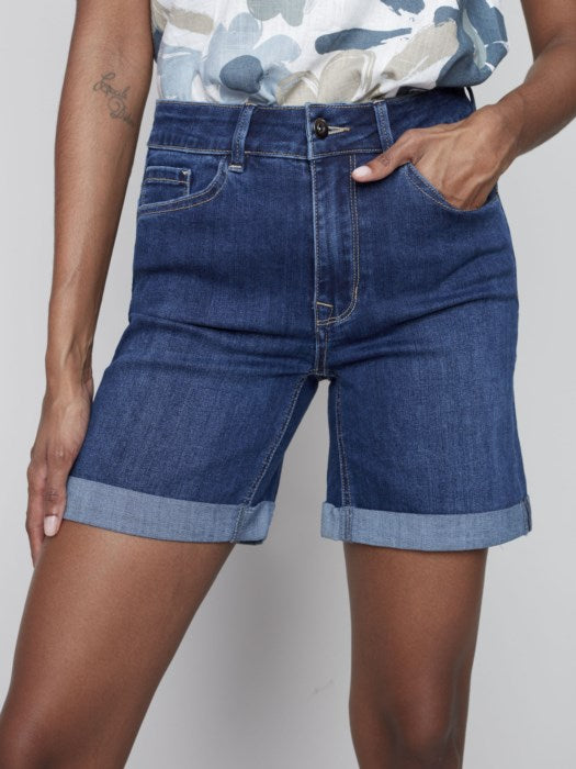 C.B 8029RR Cuffed Hem Denim Short