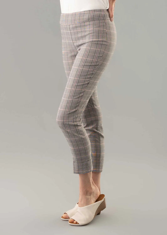 Lis 1108-1096  Birmingham Plaid 26'' Crop Ankle Pant With Cuffs
