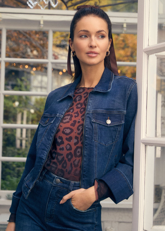 FDJ 1193809 Denim Zip Front Jacket