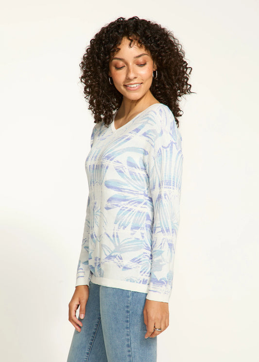 FDJ 1623764 Jaquard V-Neck Sweater