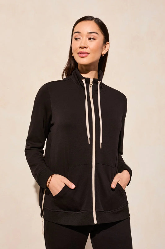Tri 2064o Techno Lux Textured Mock Neck Cardigan