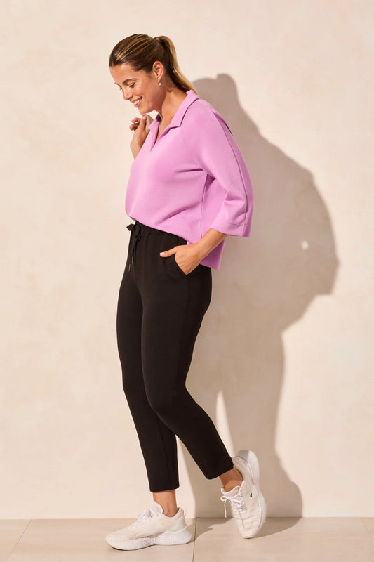 Tri 2136o Techno Lux Pull-On Capri with Side Slits