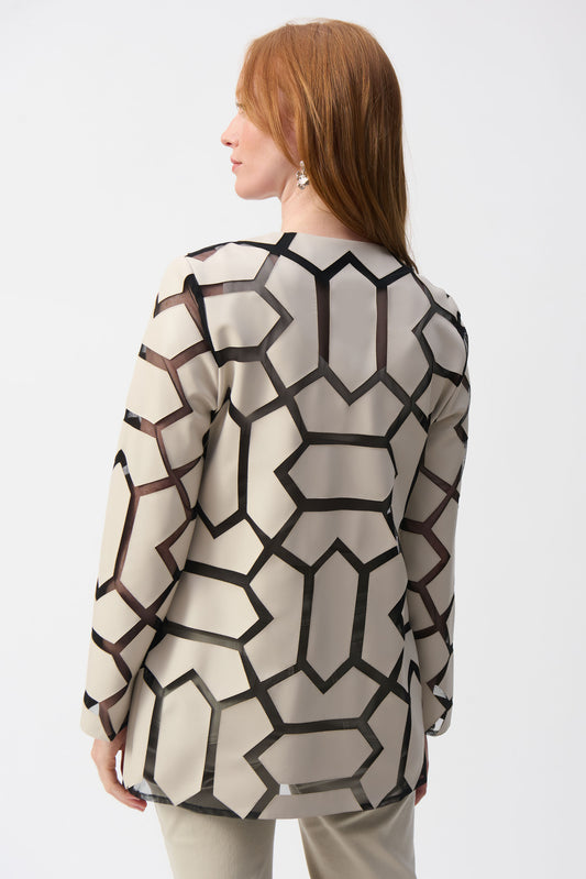 J.R 241905S25 Laser-Cut Leatherette on Mesh Jacket