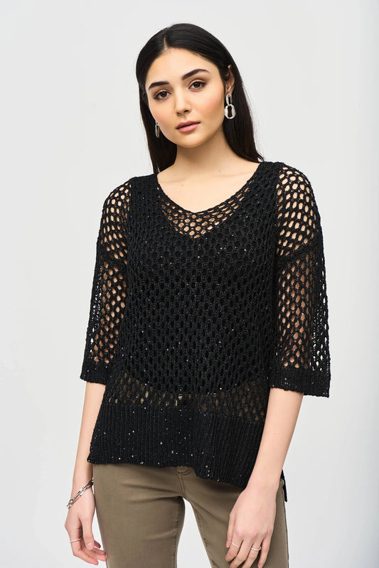 J.R 241922 Open Stitch Sweater with Sequins