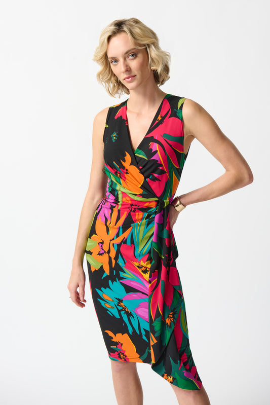 J.R 242012 Tropical Print Wrap Dress