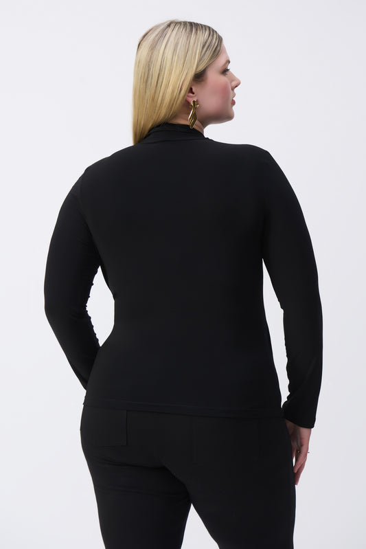 J.R 243152 Silky Fitted Wrap Top