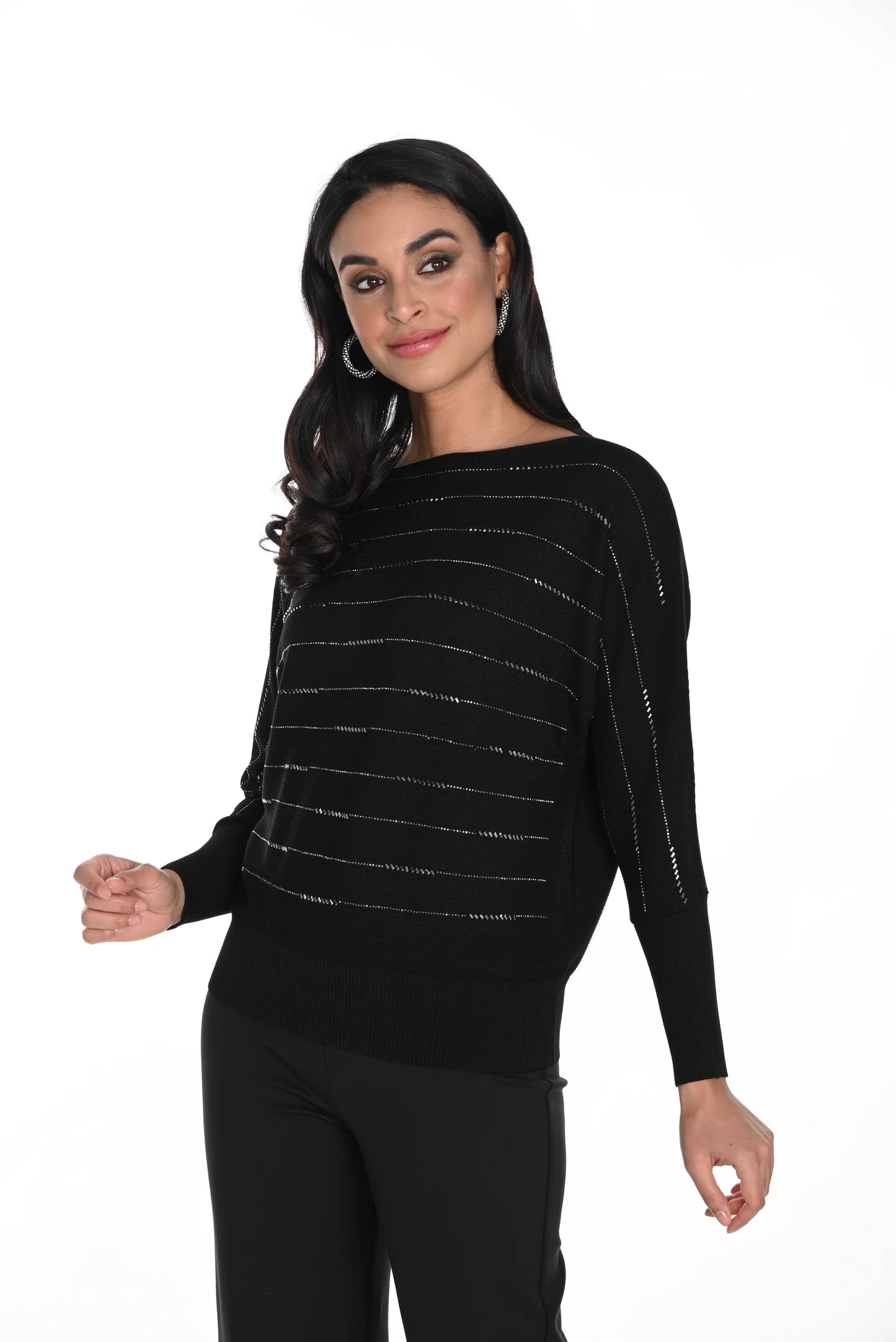 F.L 243437U Striped Knit Sweater