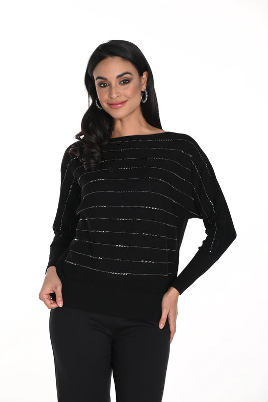 F.L 243437U Striped Knit Sweater