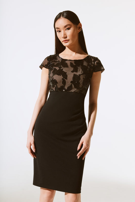 J.R 243700 Scuba Crepe And Novelty Sheath Dress
