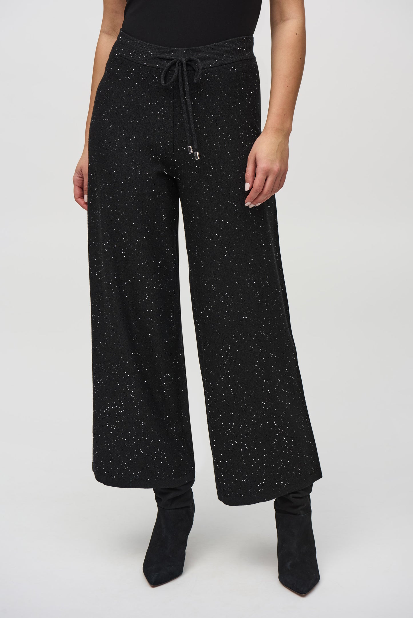 J.R 244922F25 Sequined Sweater Knit Culotte Pants