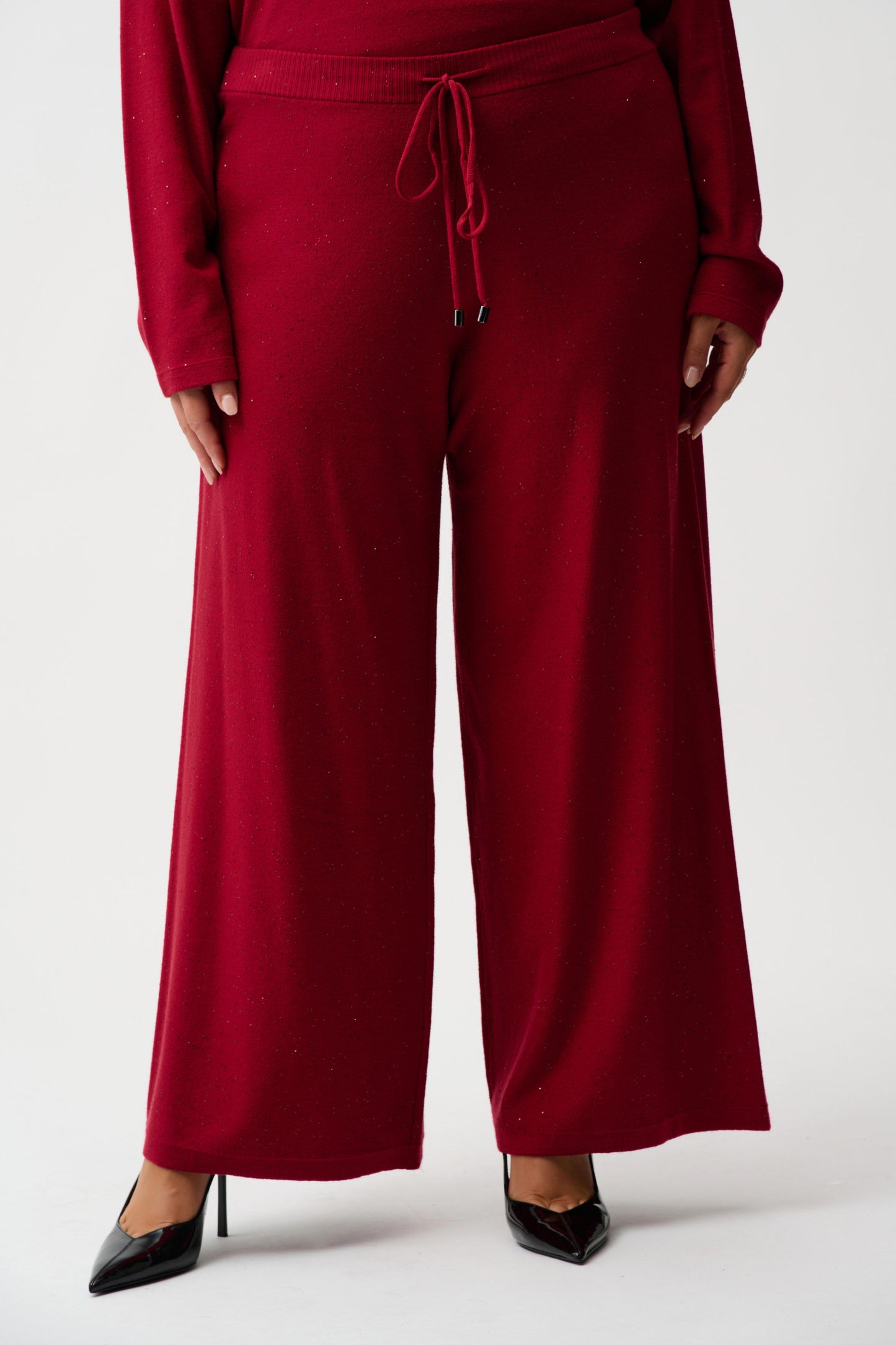 J.R 244922F25 Sequined Sweater Knit Culotte Pants