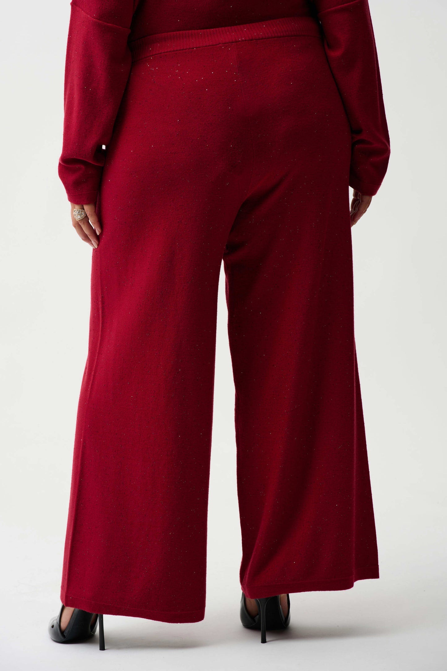 J.R 244922F25 Sequined Sweater Knit Culotte Pants