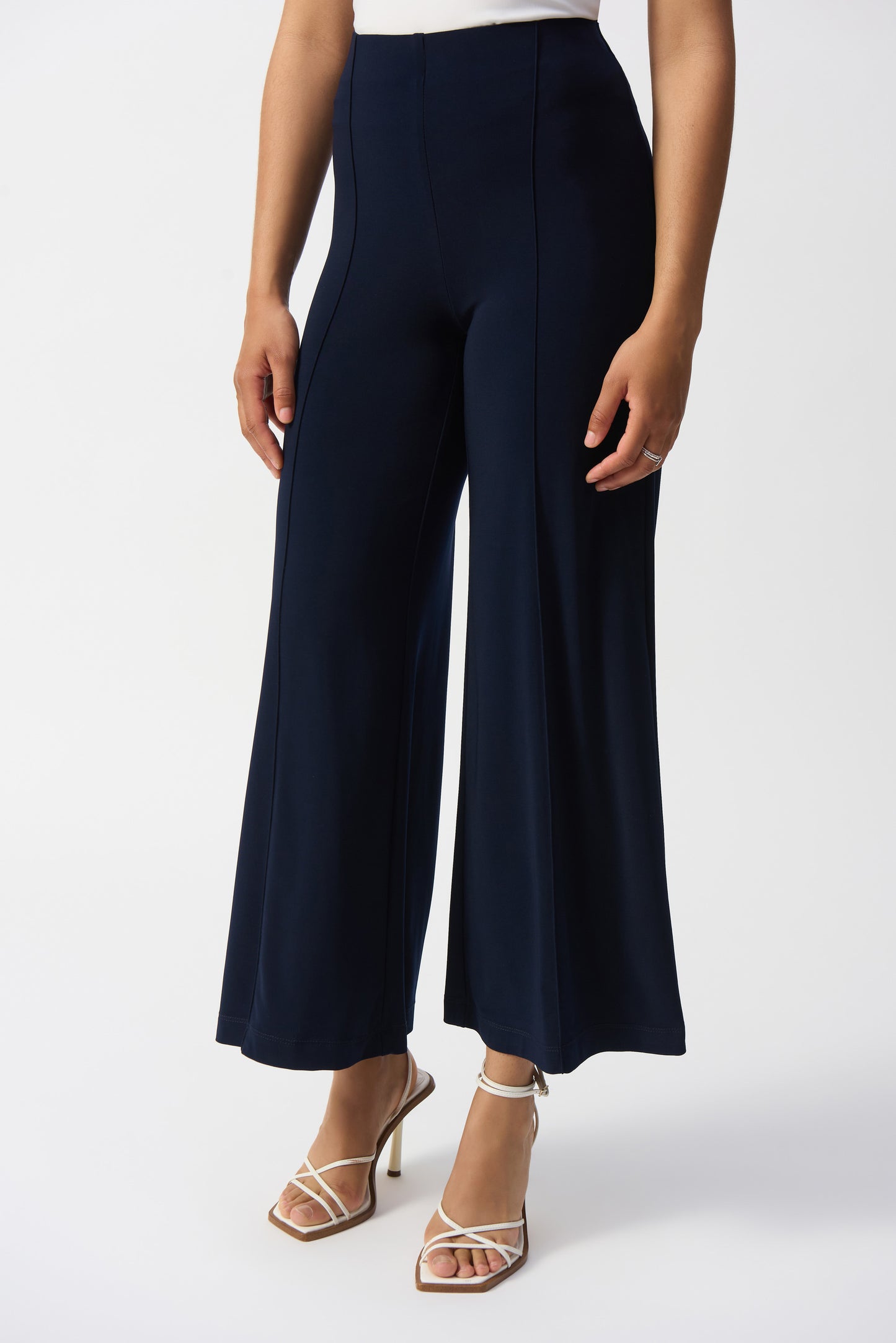 J.R 251017 Silky Knit Pull-On Wide-Leg Pants