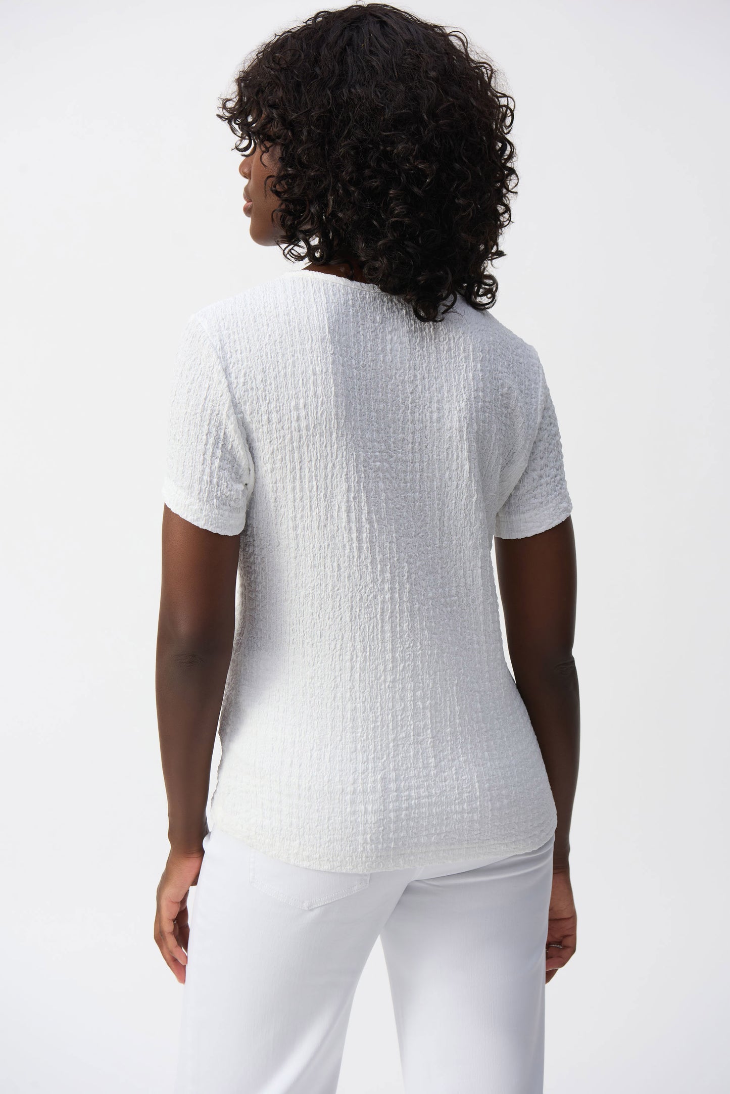 J.R 251167 Puckered Knit Fitted Top