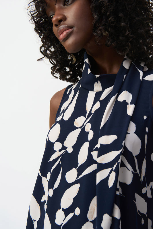 J.R 251251 Silky Knit Abstract Print Sleeveless Top