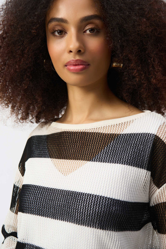 J.R 251922 Striped Sweater Knit Pullover