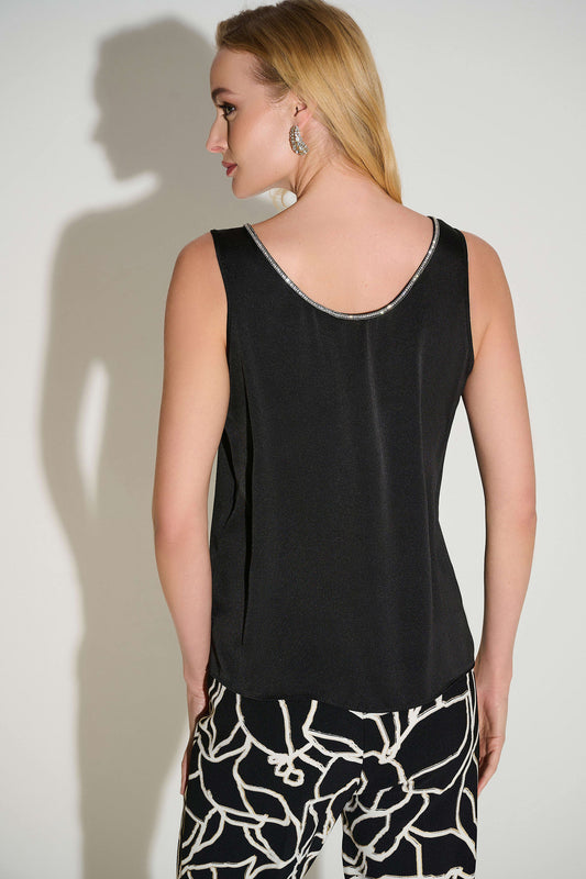 J.R 253744 Signature | Recycled Satin Top with Rhinestone Trim