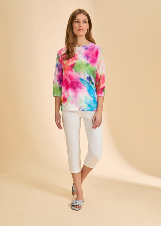 FDJ 3741451 Drop Shoulder 3/4 Sleeve Top