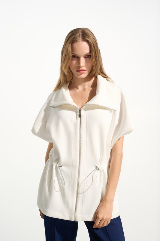 J.R 261638  Scuba Jersey Boxy Jacket With Drawstring Waist