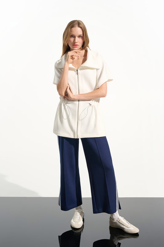 J.R 261638  Scuba Jersey Boxy Jacket With Drawstring Waist