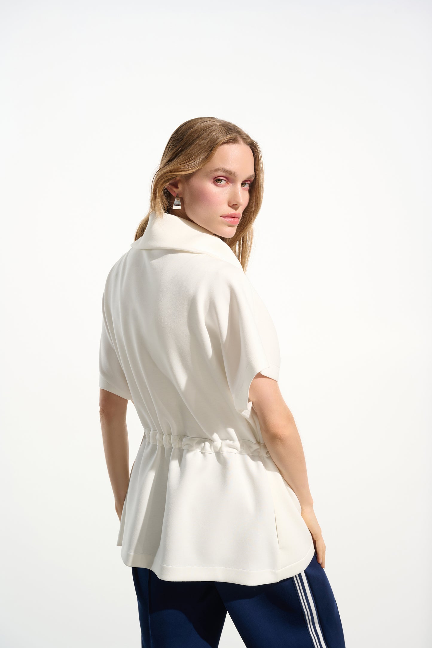 J.R 261638  Scuba Jersey Boxy Jacket With Drawstring Waist