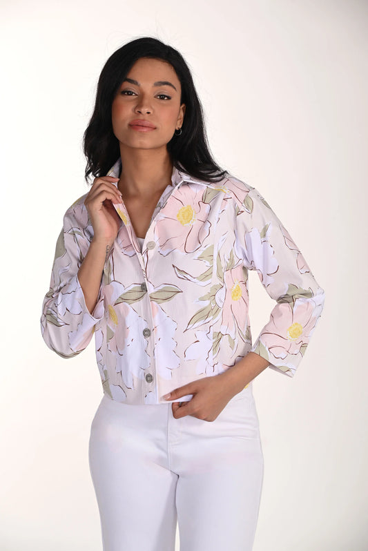 F.L 266157 Floral Hip-Length Jacket