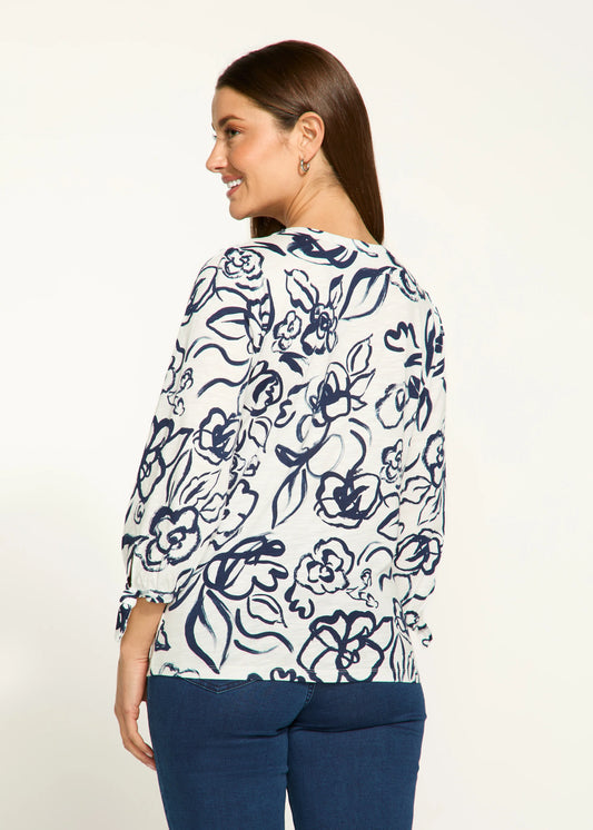 FDJ 3136476 3/4 Sleeve V-Neck Top