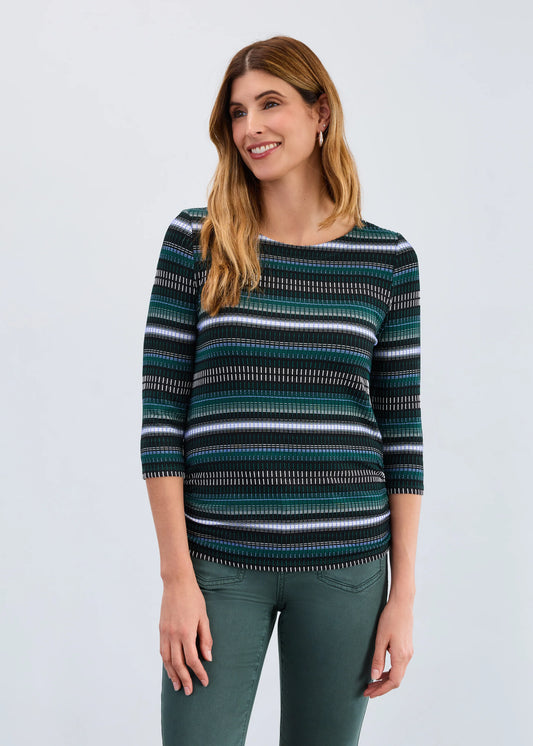 FDJ 3245109 3/4 Sleeve Ruched Side Top