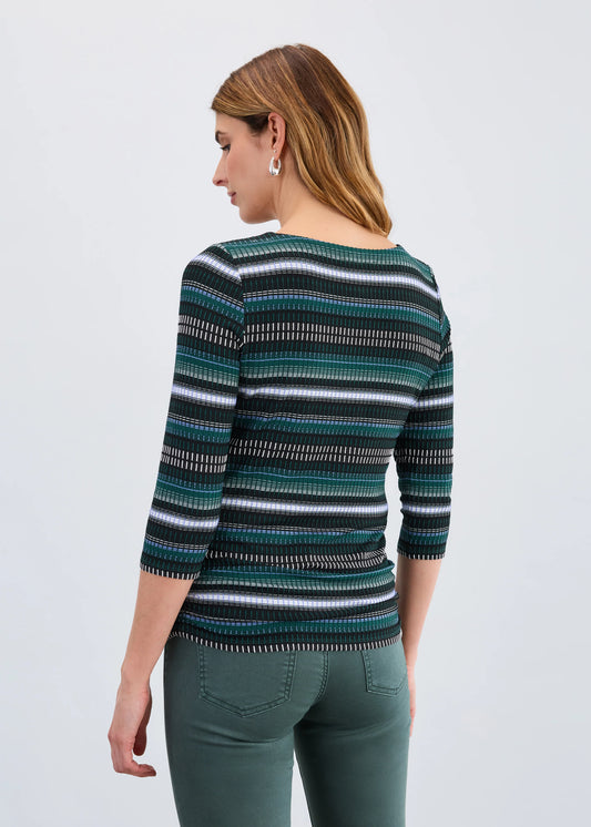 FDJ 3245109 3/4 Sleeve Ruched Side Top