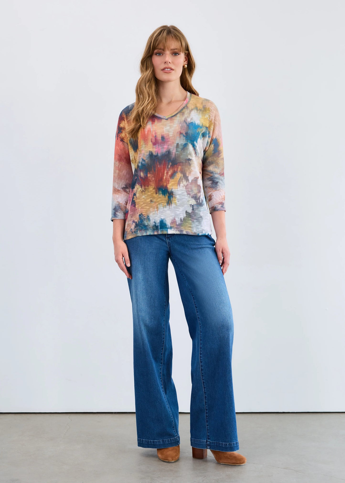FDJ 3705955 Dolman V-Neck 3/4 Sleeve Top