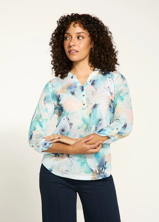 FDJ 3890451 3/4 Henley Top