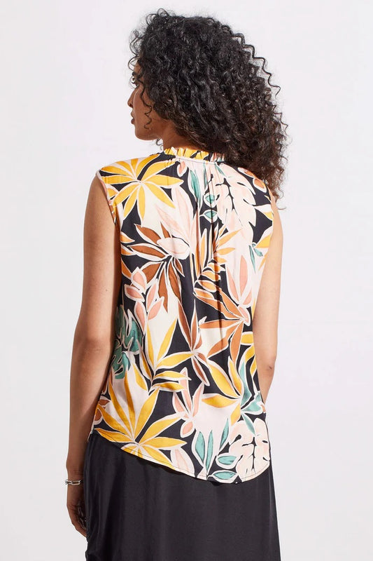 Tri 4442O Ruffle Neck Sleeveless Blouse