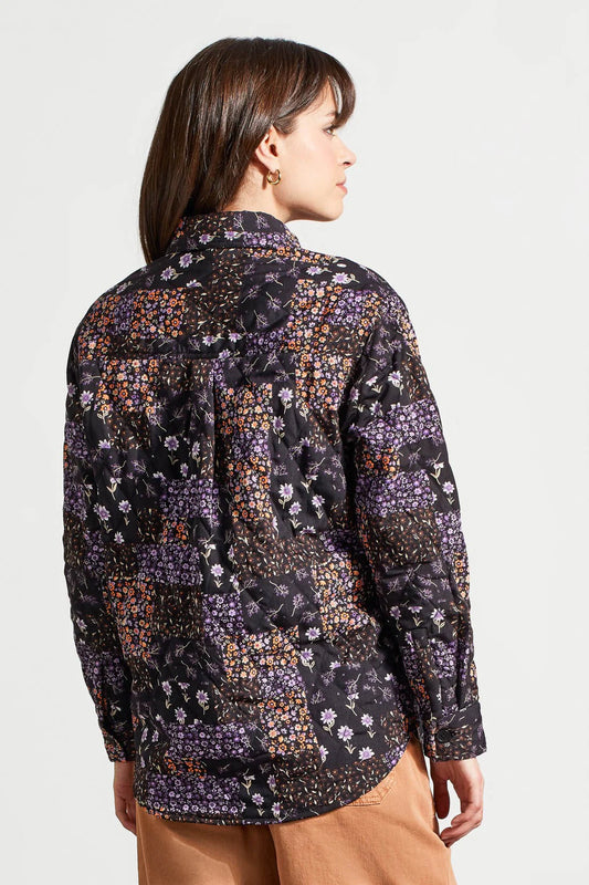 Tri 5611O Quilted Shacket with Shirttail Hem