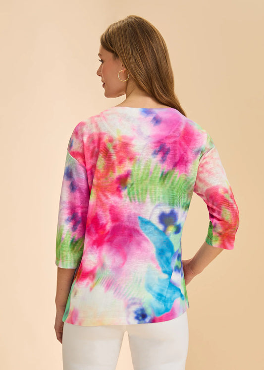 FDJ 3741451 Drop Shoulder 3/4 Sleeve Top