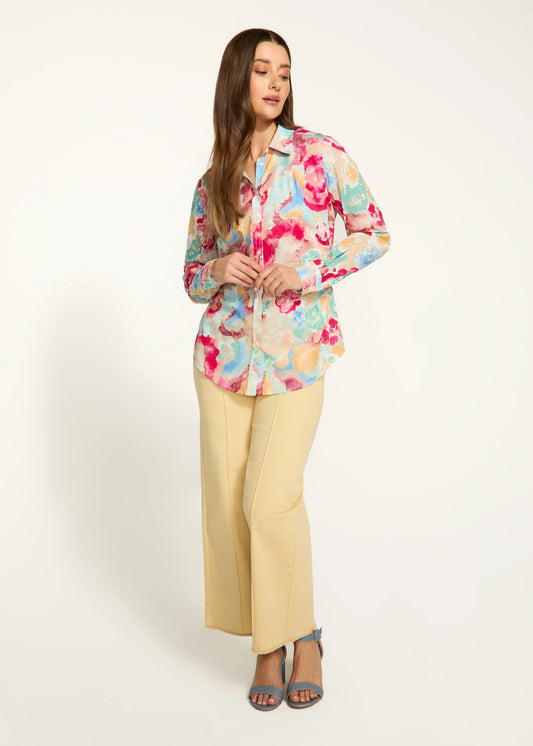 FDJ 7701623 Printed Classic Long Sleeve Blouse