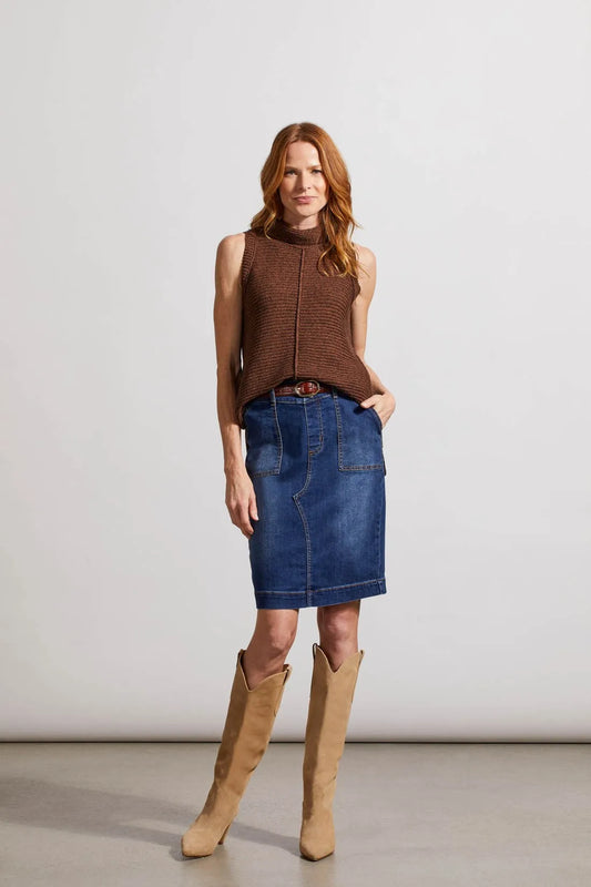 Tri 7864O Sleeveless Turtle Neck Sweater